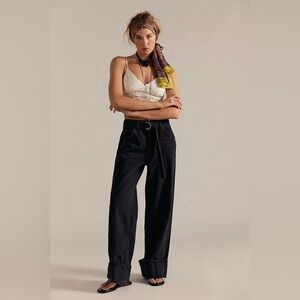 Free People We The Free East Bay Wide Leg Cuffed Jeans